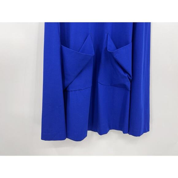 COS Cotton Jersey A-line Swing Dress Royal Blue Pockets Size XS Summer Beach - Picture 5 of 10